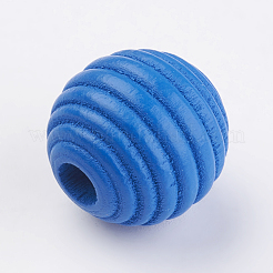 天然木蜂の巣ヨーロッパビーズ  染め  ラウンド  ドジャーブルー  19~20x19mm  穴：5mm  約200個/500g&nbsp;WOOD-Q030-54B