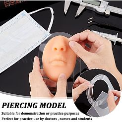 ソフトシリコンノーズフレキシブルモデルボディパーツディスプレイアクリルスタンド付き  ピアス縫合鍼治療のためのジュエリーディスプレイ教育ツール  サドルブラウン  スタンド：5.2x8x10cm  シリコン鼻: 8.8x6.3x3.1cm  2個/セット&nbsp;ODIS-WH0002-20