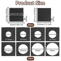プラスチック製のコイン収納ボックス  内側にEVAスポンジ入り  正方形  透明  48x48x6.5mm  内径：46x46mm&nbsp;AJEW-WH0248-789