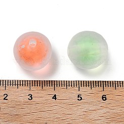 透明なアクリルビーズ  二層ビーズ  艶消し  ラウンド  ミックスカラー  16x15.5mm  穴：2.5mm  約206個/500g&nbsp;OACR-A032-03