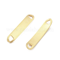 201 ステンレス鋼リンク/コネクター  楕円形  空白タグのスタンプ  18KGP本金メッキ  36x6x1mm  穴：4x3.5mm&nbsp;STAS-S158-09B-G