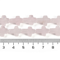 天然石ローズクォーツビーズ連売り  クロス  13.5x9.5x4.5mm  穴：0.7mm  約28個/連  15.55''（39.5センチメートル）&nbsp;G-I369-A13-01