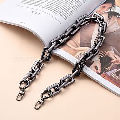 バッグハンドル  ccbプラスチックフレームコネクター付き  合金スプリングゲートリングと亜鉛合金スイベルクラスプ  バッグストラップ用交換アクセサリー用  ガンメタ色  22.6インチ（57.5cm）&nbsp;AJEW-BA00026-01