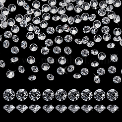 2000 個のキュービックジルコニアカボション  グレードA  多面カット  ダイヤモンド  透明  1.5mm&nbsp;ZIRC-PH0001-29