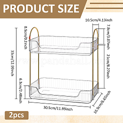 2層プラスチックバスルーム壁収納ラック2個  ウォールシェルフ  長方形  透明  305x169x330mm&nbsp;AJEW-WA0003-69
