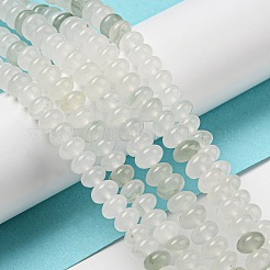 天然石翡翠ビーズ連売り  多面カット  ロンデル  6x4mm  穴：0.6mm  約99~103個/連  15.55''~15.75''（39.5~40センチメートル）&nbsp;G-Z046-A01-01
