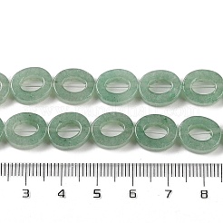 天然石グリーンアベンチュリンビーズ連売り  中空のフラット楕円形  ゼロのビーズ  12x10x3.5~4mm  穴：1.2mm  約20個/連  9.61''（24.4センチメートル）&nbsp;G-M439-A02-01