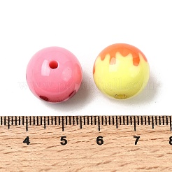 ベーキングペイント不透明アクリルビーズ  ラウンド  エナメル  ミックスカラー  16x15.5mm  穴：2mm&nbsp;OACR-A044-01