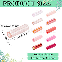 50g 10色ガラスラッパビーズ  丸い穴  ミックスカラー  6~8x1.5~2mm  穴：0.5~0.8mm  5 G /カラー&nbsp;SEED-ME0001-19