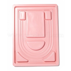ネックレスデザインのためのプラスチックビーズデザインボード  群がる  長方形  ピンク  24x33x1cm&nbsp;TOOL-YW0001-26B