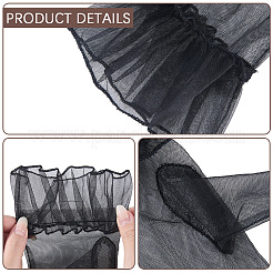 女性用ポリエステルメッシュ手袋  ブラック  250x90x2.5mm&nbsp;AJEW-WH20018-307G