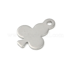 変色しない201ステンレススチールチャーム  クラブの魅力  ステンレス鋼色  13x10x1mm  穴：1.2mm&nbsp;STAS-C108-58P