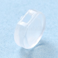プラスチック製のイヤリングパッド  クリップイヤリングクッション  ピアス以外のイヤリングパーツ  透明  8.5x9x3mm  穴：1.8x3mm&nbsp;KY-C003-01