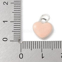 S925 スターリングシルバーペンダント  エナメル  桃パフ  10.5x10x3mm&nbsp;STER-H115-05E-S01