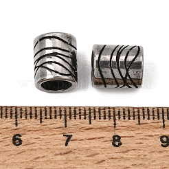 316サージカルステンレススチールヨーロピアンビーズ  大穴ビーズ  コラム  アンティークシルバー  10.5x8.5mm  穴：6.5mm&nbsp;SA-CBA1C2C-11AS-01