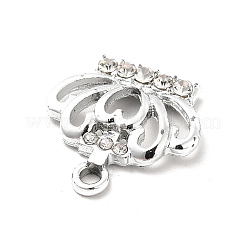 合金ラインストーンペンダント  プラチナ トーン クラウン チャーム  クリスタル  19.5x18.5x3mm  穴：2mm&nbsp;ALRI-C007-49P