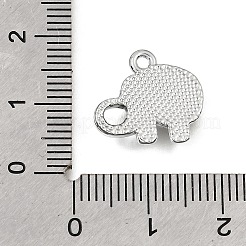 UVメッキ合金クリスタルラインストーンペンダント  象のチャーム  プラチナ  14x15.5x2.5mm  穴：1.6mm&nbsp;RB-CBAD37D-02P