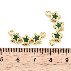 真鍮とガラスのペンダント  トリプルスターチャーム  ラックめっき  長持ちメッキ  ゴールドカラー  グリーン  8x25x4mm  穴：1.7mm&nbsp;KK-CBA6A75-54G-01