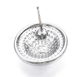 合金スタンドピアス  スチールピンと  フラットラウンド  カドミウムフリー＆鉛フリー  プラチナ  17.5mm  ピン：0.7mm&nbsp;EJEW-T015-13P-RS