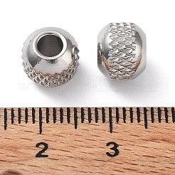 変色しない303ステンレススチールビーズ  ロンデル  ステンレス鋼色  8x7mm  穴：3.5mm&nbsp;STAS-Q302-25D-P