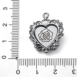 ラックメッキ合金ペンダント  天使とハート  ガンメタ色  23x19.5x5mm  穴：1.5mm&nbsp;PALLOY-V002-08B