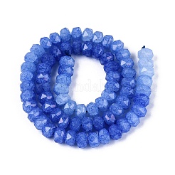 模造翡翠クラックルガラスビーズ連売り  ロンデル  多面カット  藤紫色  7.5~8x5~5.5mm  穴：1.4mm  約70~71個/連  14.57~14.76インチ（37~37.5cm）&nbsp;LS-GLAA-N068-01A-A02