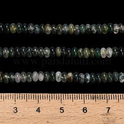 天然石モスアゲートビーズ連売り  ロンデル  4x1.5mm  穴：0.7mm  約155個/連  14.96''（38センチメートル）&nbsp;G-L635-A27-4x2mm