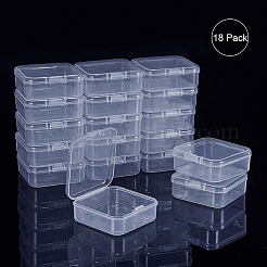 プラスチックビーズ収納ケース  正方形  透明  5.4x5.3x2cm  18個/セット&nbsp;CON-BC0004-52