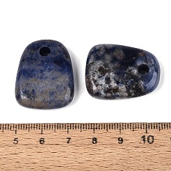 天然石ラピスラズリペンダント  台形チャーム  28.5~29x22.5~23x6~7mm  穴：3.5~5mm&nbsp;G-N362-06B