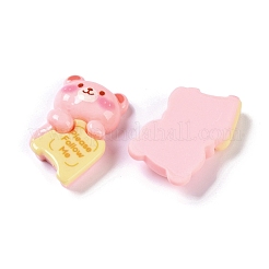 漫画のクマの不透明樹脂デコデンカボション  サーフボードを持ったクマ  29.5x25x8.5mm&nbsp;CRES-I031-05