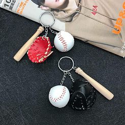 未完成のミニナチュラル木製片穴ビーズ  野球用バット  diyキーホルダー装飾アクセサリー  バリーウッド  75x12mm  穴：1mm  60pc&nbsp;WOOD-OC0001-27B
