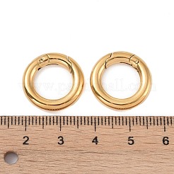 イオンプレーティング（IP）316ステンレス鋼スプリングゲートリング  リング  18KGP本金メッキ  18x3.5mm&nbsp;STAS-M296-01G-C