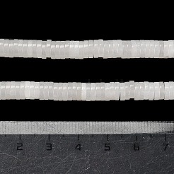 天然石ホワイトジェイドビーズ連売り  ディスク  ヒシビーズ  6x1.5mm  穴：0.6mm  約239個/連  15.28~15.35''（38.8~39センチメートル）&nbsp;G-G175-N27-01