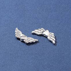 チベットのスタイル合金angelteeビーズ  翼のあるハート  鉛フリー＆カドミウムフリー  アンティークシルバー  22x9x3mm  穴：1mm&nbsp;TIBEB-FS0001-01