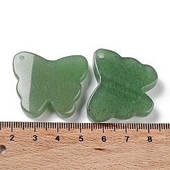 天然石グリーンアベンチュリンペンダント  蝶のチャーム  27.5~30x32~34x8mm  穴：2mm&nbsp;G-D087-01C