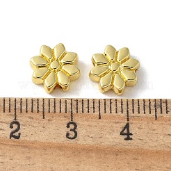 合金ビーズ  ラックめっき  花  ゴールドカラー  9.5x9.5x3.2mm  穴：1.5mm&nbsp;PALLOY-S044-01G