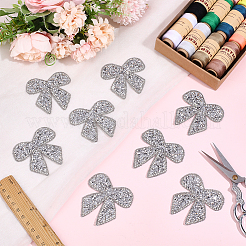 ラインストーン刺繍用粘着糸アイロン接着/縫い付けパッチ15個  布のアップリケ  蝶結び  クリスタル  60x60x2.5mm&nbsp;PATC-ME0001-41A