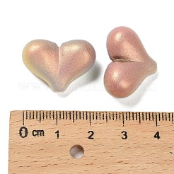 UVメッキとスプレー塗装された不透明アクリルビーズ  虹色の  ハート  ミックスカラー  16.5x22.5x9mm  穴：2mm  約330個/500g&nbsp;OACR-G047-03