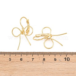 蝶結びの真鍮フレンチフックピアス  ニッケルフリー  18KGP本金メッキ  31x21mm&nbsp;EJEW-A150-04C-G