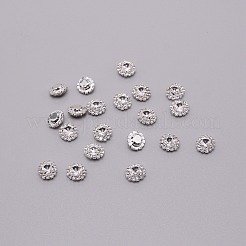 ガラスコネクター  縫い付けラインストーン  フラットラウンド  クリスタル  12.5x12x6.5~7mm  穴：1.4mm&nbsp;RGLA-WH0007-02