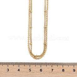 女性用304ステンレススチール二重層ネックレス  18KGP本金メッキ  16.14インチ（41cm）&nbsp;NJEW-D304-01G