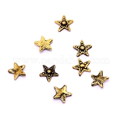 合金カボション  女性のためのネイルアートの装飾アクセサリー  スター  アンティーク黄金  5.5x6x1.2mm&nbsp;MRMJ-WH0071-09-AG