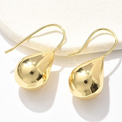 ティアドロップブラスダングルピアス  カドミウムフリー＆鉛フリー  ラックめっき  18KGP本金メッキ  34.5x15mm&nbsp;EJEW-B132-06G