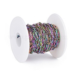 イオンプレーティング（IP）304ステンレスチェーン  ハンダ付け  スプールで  プリズムの  虹色  12.5x4x1mm  約32.8フィート（10m）/ロール&nbsp;CHS-H009-11M