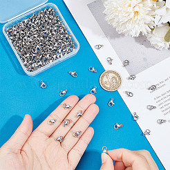 304 ステンレススチール ロブスター クロー クラスプ ジュエリー製作用金具  ステンレス鋼色  10x6x3mm  穴：1.5mm  200個/箱&nbsp;STAS-UN0003-50D