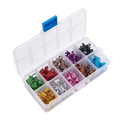 アルミ製ヘアカフ  ヘアコイルカフス  8ループ  ミックスカラー  22~23x8mm  穴：3mm  10個/コンパートメント  100個/箱&nbsp;ALUM-PH0003-01