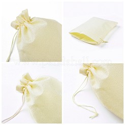 黄麻布ラッピングポーチ巾着袋  レモンシフォン  23x17cm&nbsp;ABAG-BC0001-07D-17x23