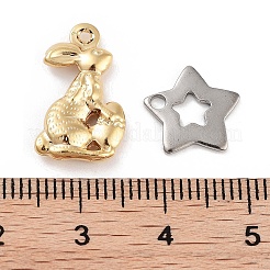 ステンレススチールペンダントとコネクターチャーム  混合図形  ミックスカラー  7~30x8~20x0.8~4mm  穴：1.2~4x1.2~3.5mm&nbsp;STAS-XCP0001-88