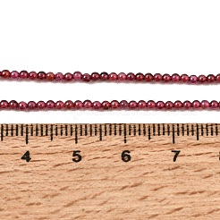 天然石ガーネットビーズ連売り  ラウンド  2mm  穴：0.5mm  約185個/連  15インチ&nbsp;G-N0213-04-2mm