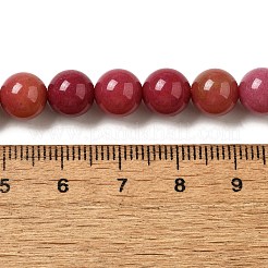 天然の天然翡翠ビーズ連売りを染めた  ラウンド  インディアンレッド  8mm  穴：1.2mm  約23個/連  7.28インチ（18.5cm）&nbsp;G-G021-02B-19